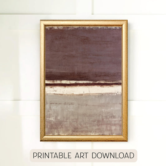 Printable Wabi Sabi Landscape Print, Soothing Brown Tones