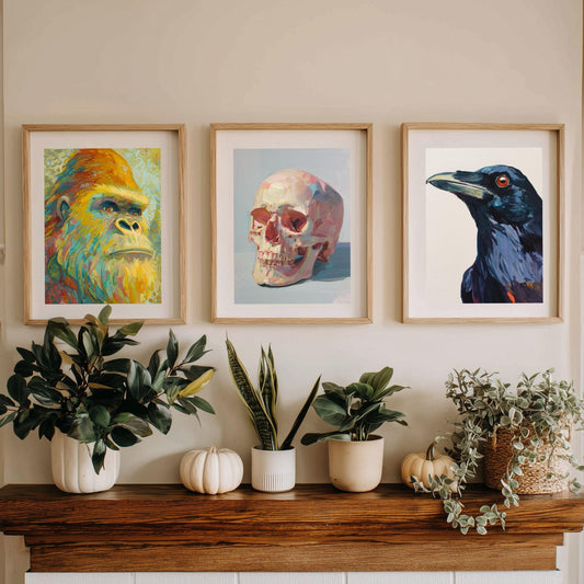 Halloween Portraits Gallery Wall: 3 Spooky Art Printables (Original Artwork)