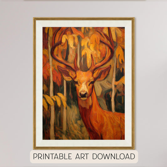 Halloween Deer Printable Wall Art: Fall Decor (Digital Download, 5 Ratios Included)
