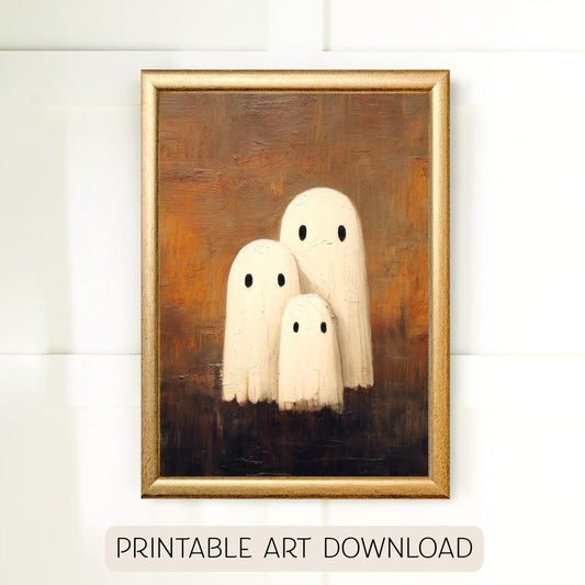 Halloween Ghost Family Print: Spooky Fall Decor (Digital Download)