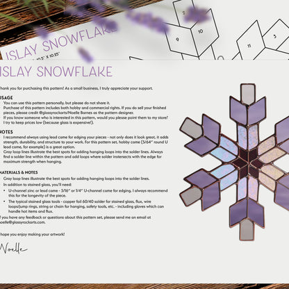 Southwest Snowflake Stained Glass Pattern and PNG