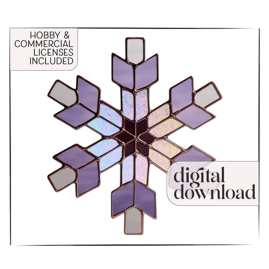 Southwest Snowflake Stained Glass Pattern and PNG