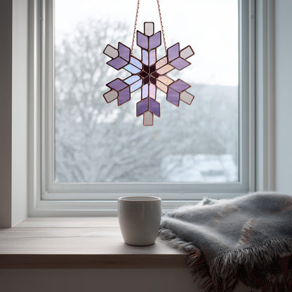 Southwest Snowflake Stained Glass Pattern and PNG