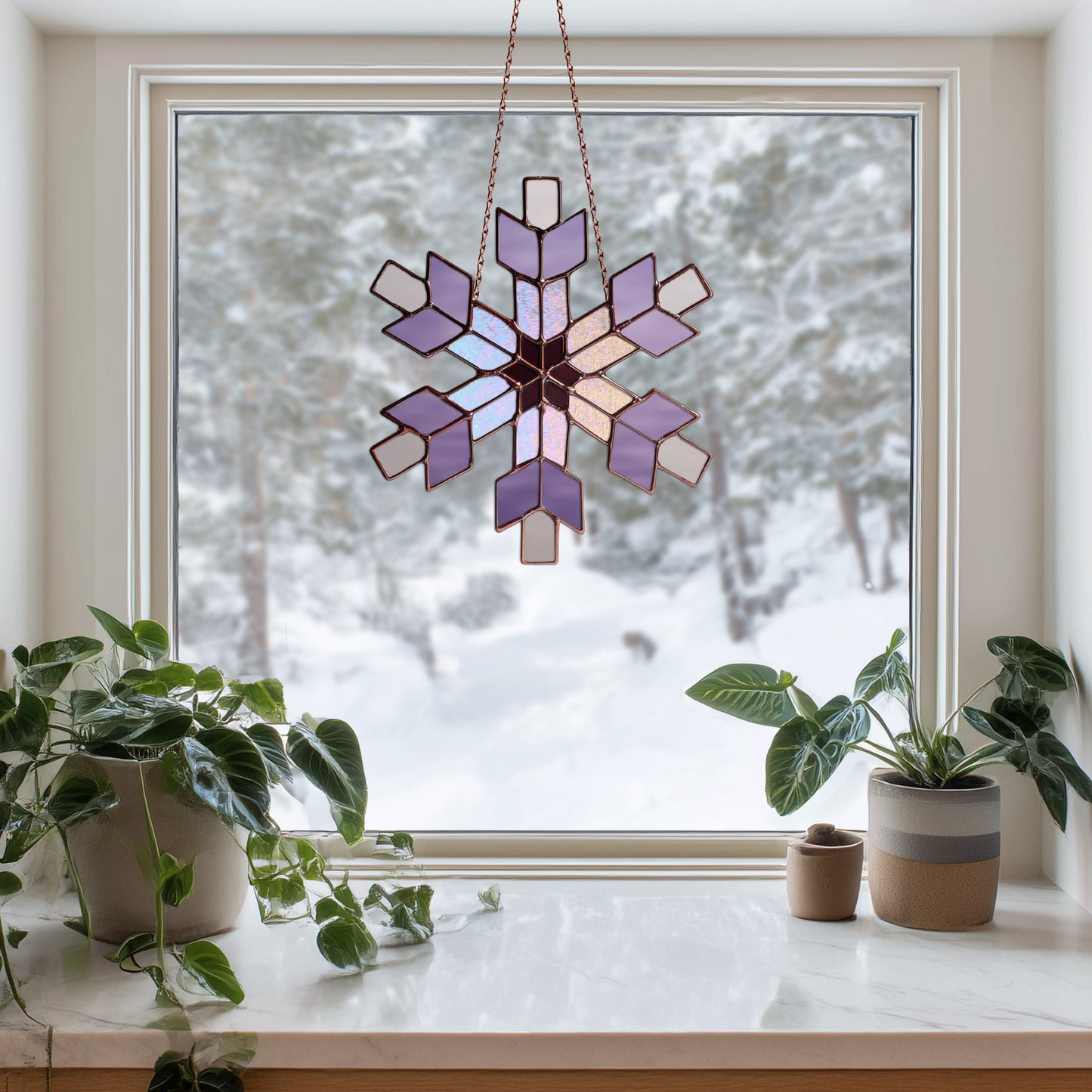 Southwest Snowflake Stained Glass Pattern and PNG