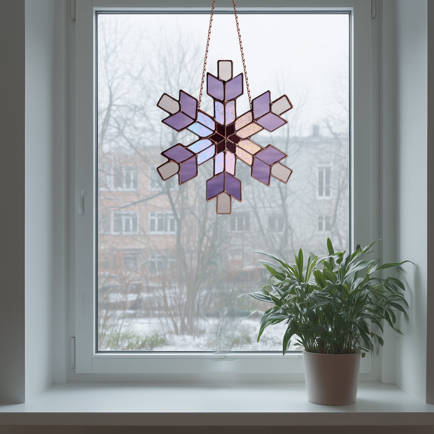 Southwest Snowflake Stained Glass Pattern and PNG