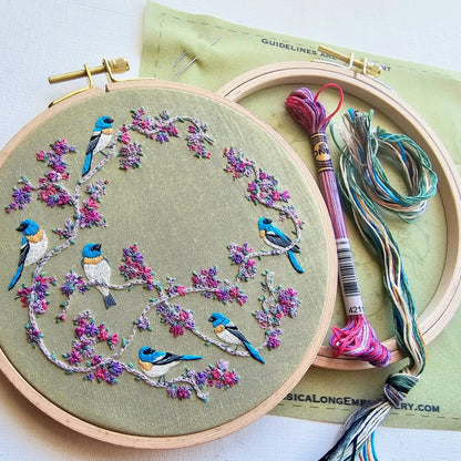 Jessica Long Embroidery - Birds & Blooms Embroidery Kit - Kit from Pisgah Needleworks
