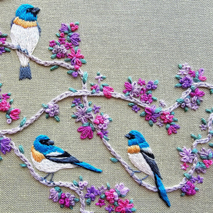 Jessica Long Embroidery - Birds & Blooms Embroidery Kit - Kit from Pisgah Needleworks