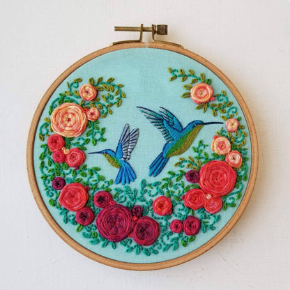 Jessica Long Embroidery - Summer Hummingbird Embroidery Kit - Kit from Pisgah Needleworks