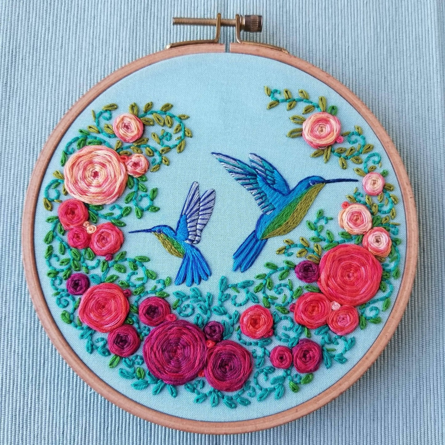 Jessica Long Embroidery - Summer Hummingbird Embroidery Kit - Kit from Pisgah Needleworks