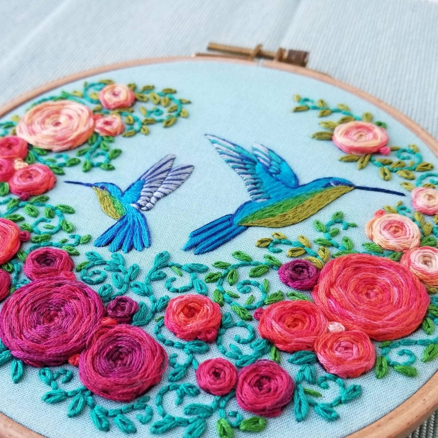 Jessica Long Embroidery - Summer Hummingbird Embroidery Kit - Kit from Pisgah Needleworks