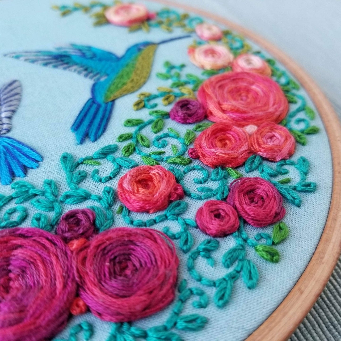 Jessica Long Embroidery - Summer Hummingbird Embroidery Kit - Kit from Pisgah Needleworks