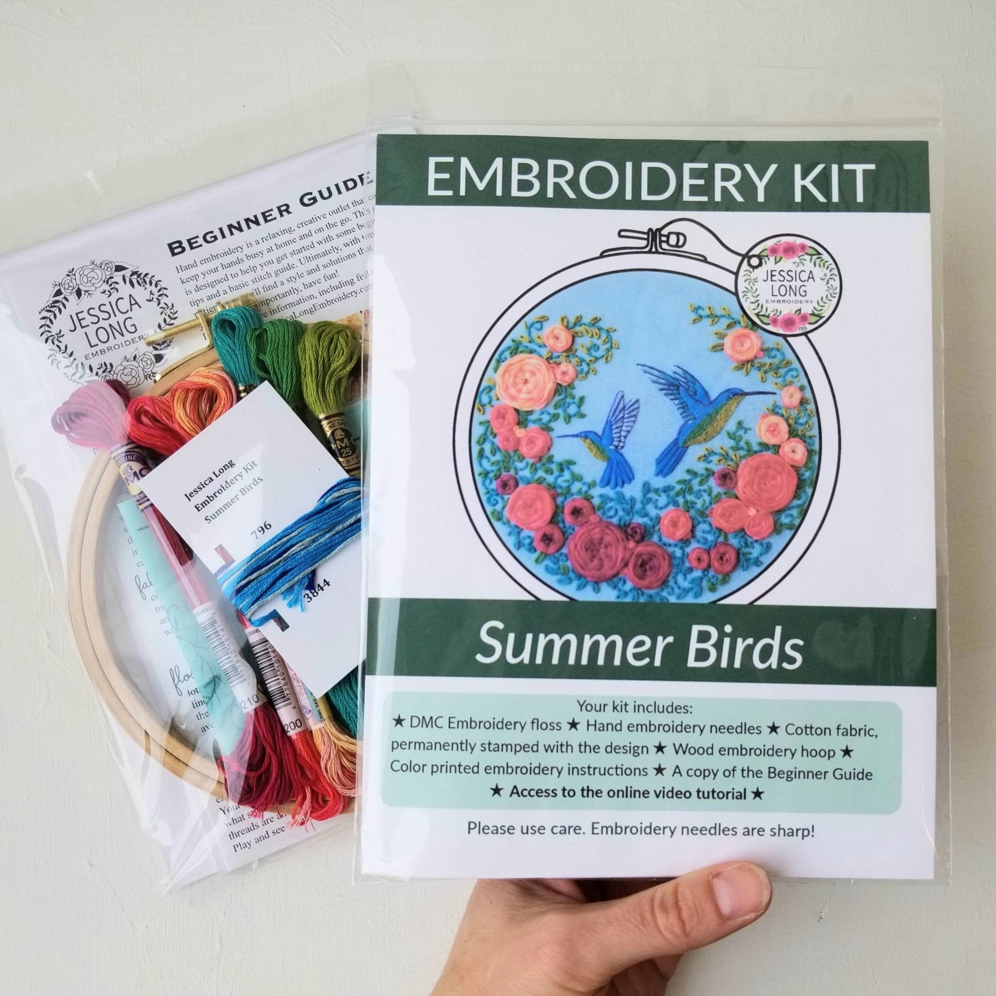 Jessica Long Embroidery - Summer Hummingbird Embroidery Kit - Kit from Pisgah Needleworks