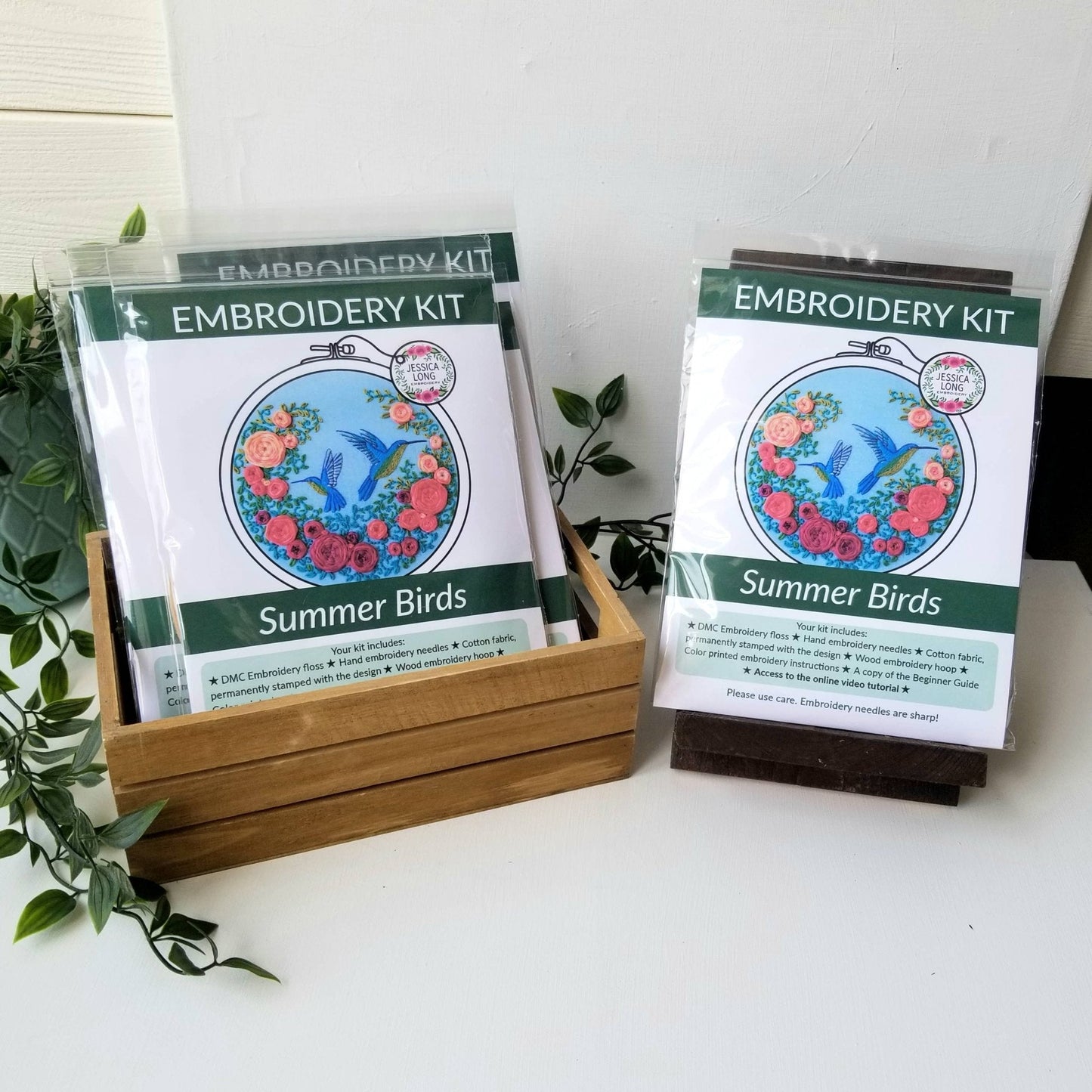 Jessica Long Embroidery - Summer Hummingbird Embroidery Kit - Kit from Pisgah Needleworks