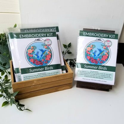 Jessica Long Embroidery - Summer Hummingbird Embroidery Kit - Kit from Pisgah Needleworks