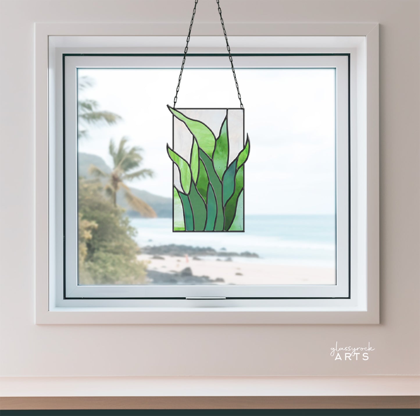 Tropical Stained Glass Plant Pattern - Kalalau