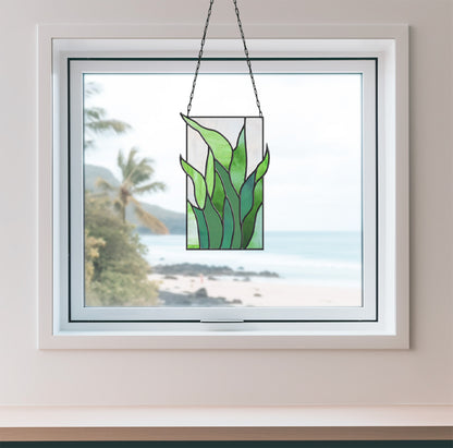 A picture of the Tropical Stained Glass Plant Pattern - 3-Pack from GlassyRock Arts. 