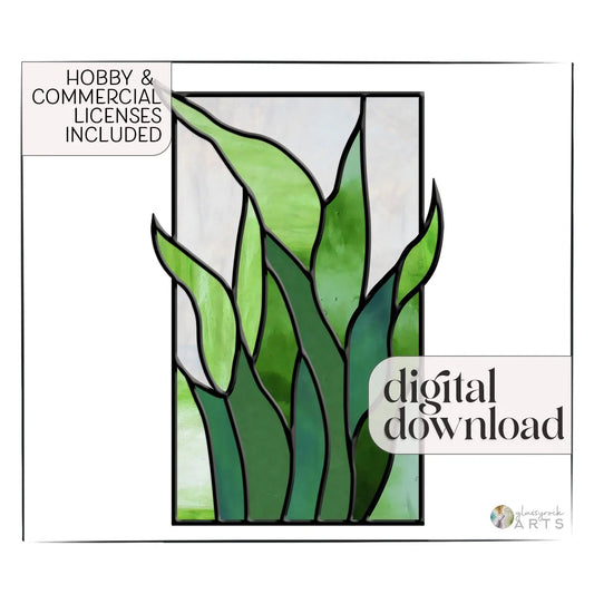 Tropical Stained Glass Plant Pattern - Kalalau