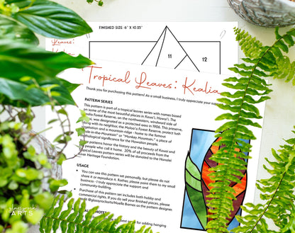 Tropical Stained Glass Plant Pattern - Kealia