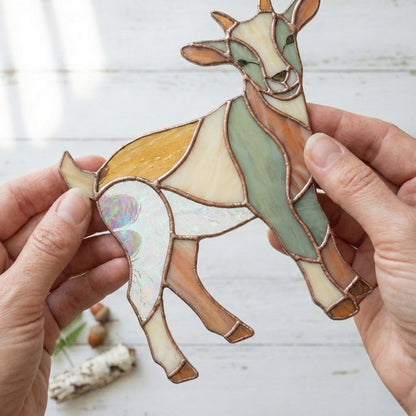 Stained Glass Kid Goat Suncatcher - Pattern PDF & PNG