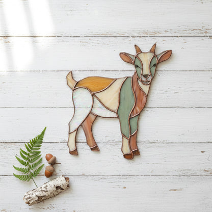 Stained Glass Kid Goat Suncatcher - Pattern PDF & PNG