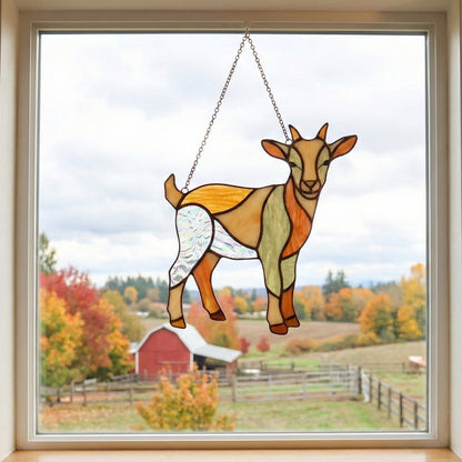 Stained Glass Kid Goat Suncatcher - Pattern PDF & PNG