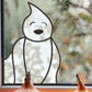 Laughing Ghost Buddy Halloween Stained Glass Pattern