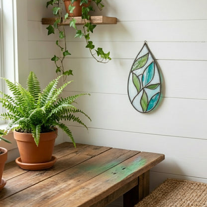 Teardrop Plant Stained Glass Leaves Pattern