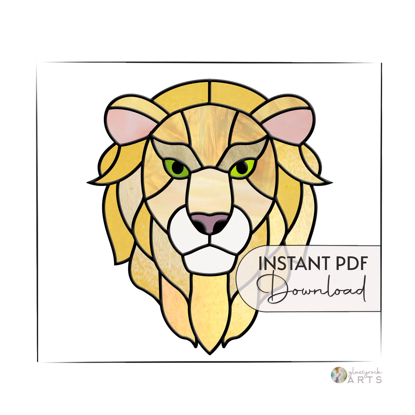 Lion Stained Glass Pattern