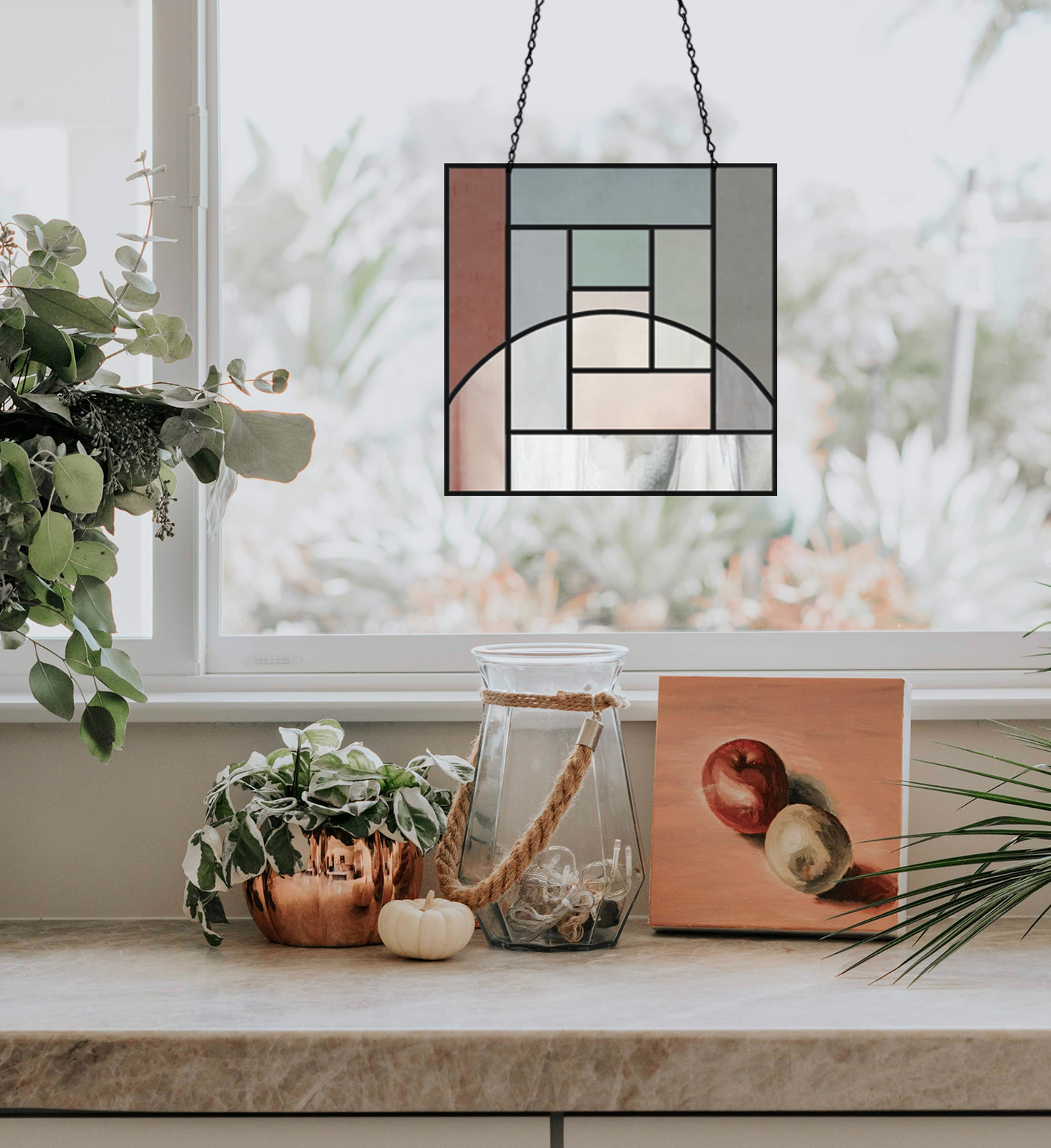 Log Cabin Beginner Stained Glass Pattern