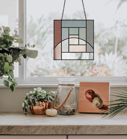 Log Cabin Beginner Stained Glass Pattern