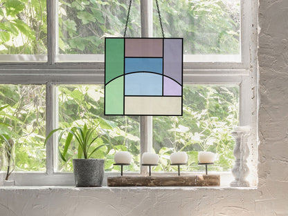 Log Cabin Beginner Stained Glass Pattern