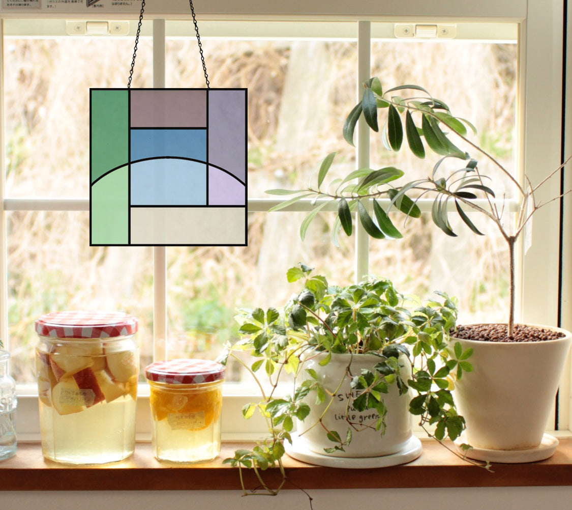 Log Cabin Beginner Stained Glass Pattern