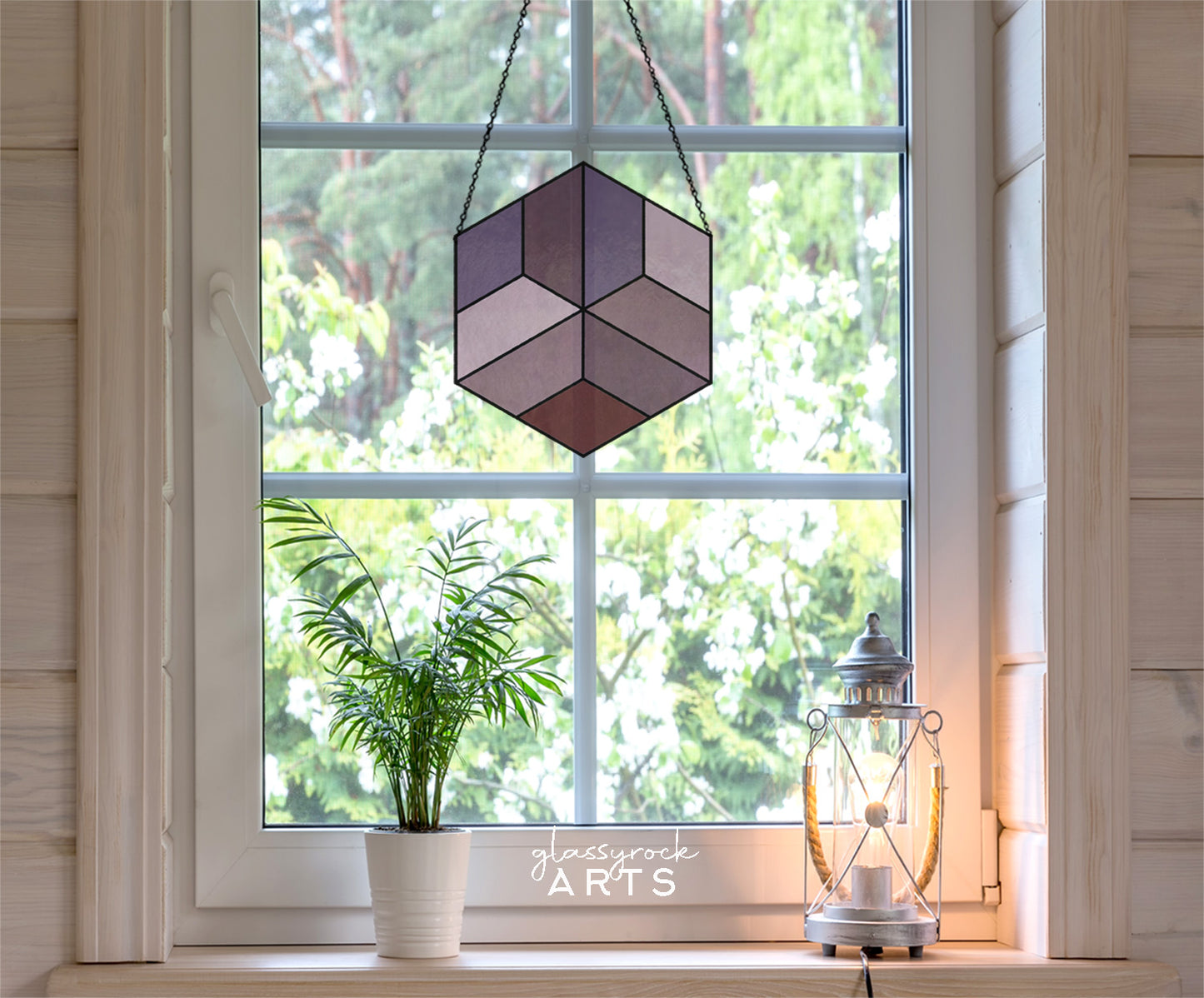 Minimalist Hexagon Stained Glass Pattern for Beginners