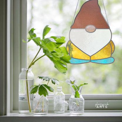 A picture of the Gnome Stained Glass Pattern from GlassyRock Arts. 