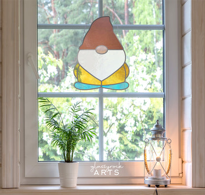 A picture of the Gnome Stained Glass Pattern from GlassyRock Arts. 