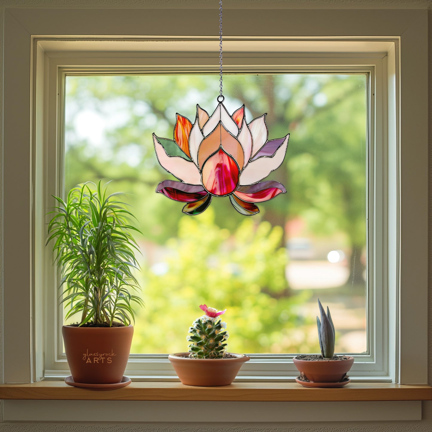 Lotus Stained Glass Flowers Pattern