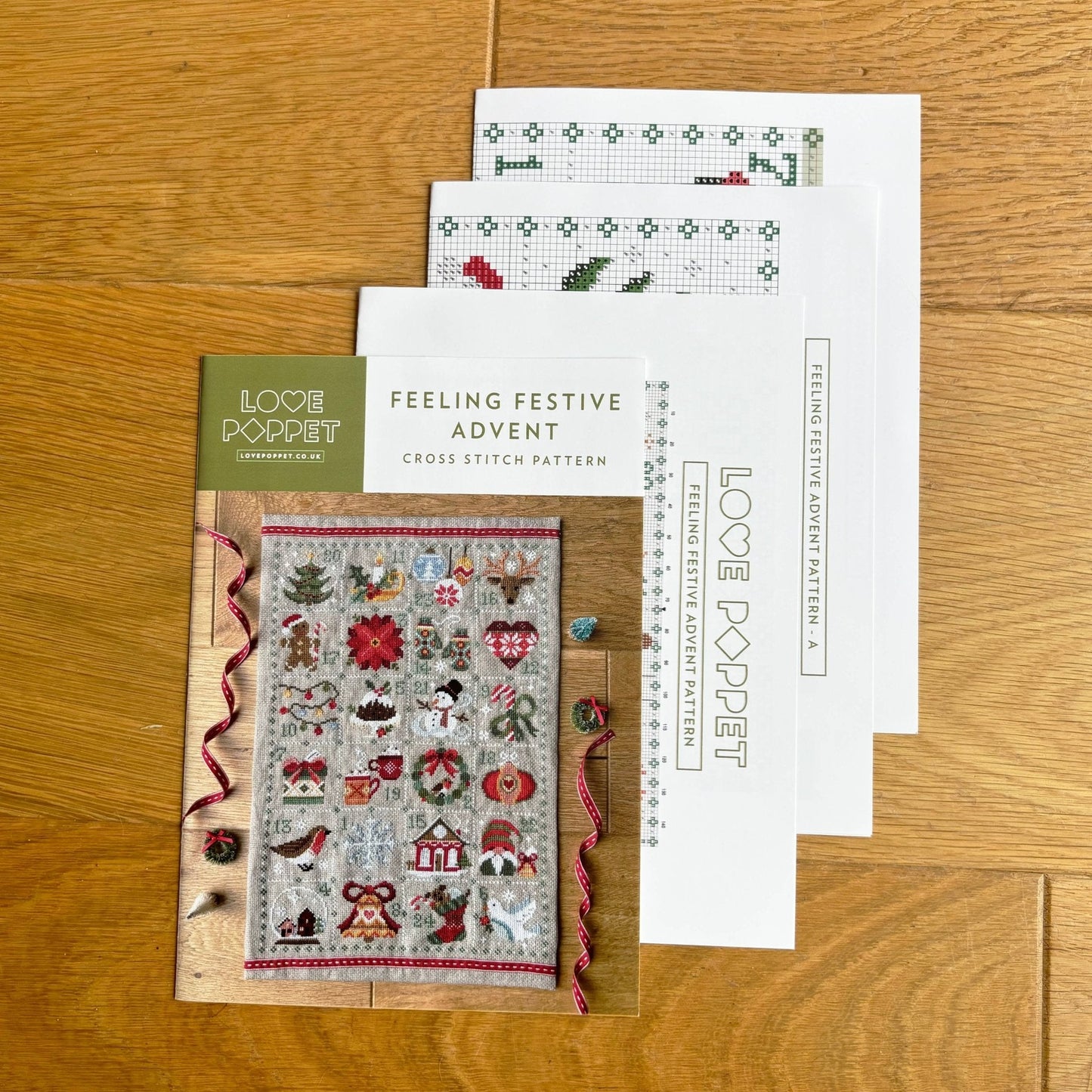 Love Poppet – Feeling Festive Advent Cross Stitch Kit - from Pisgah Needleworks