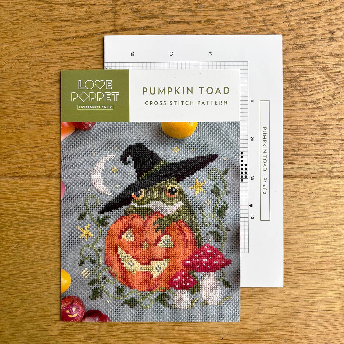 Love Poppet – Pumpkin Toad Cross Stitch Kit - Cross Stitch Kit from Pisgah Needleworks