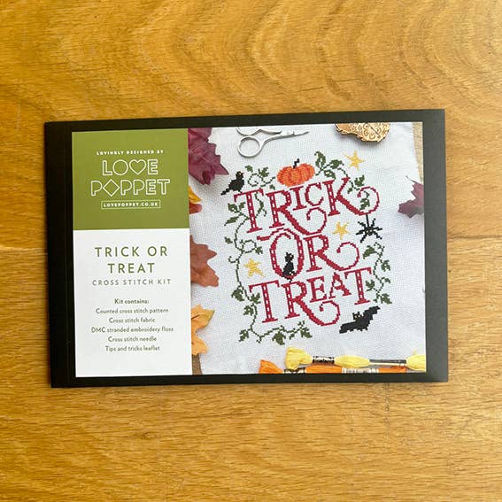 Love Poppet – Trick or Treat Cross Stitch Kit - Cross Stitch Kit from Pisgah Needleworks