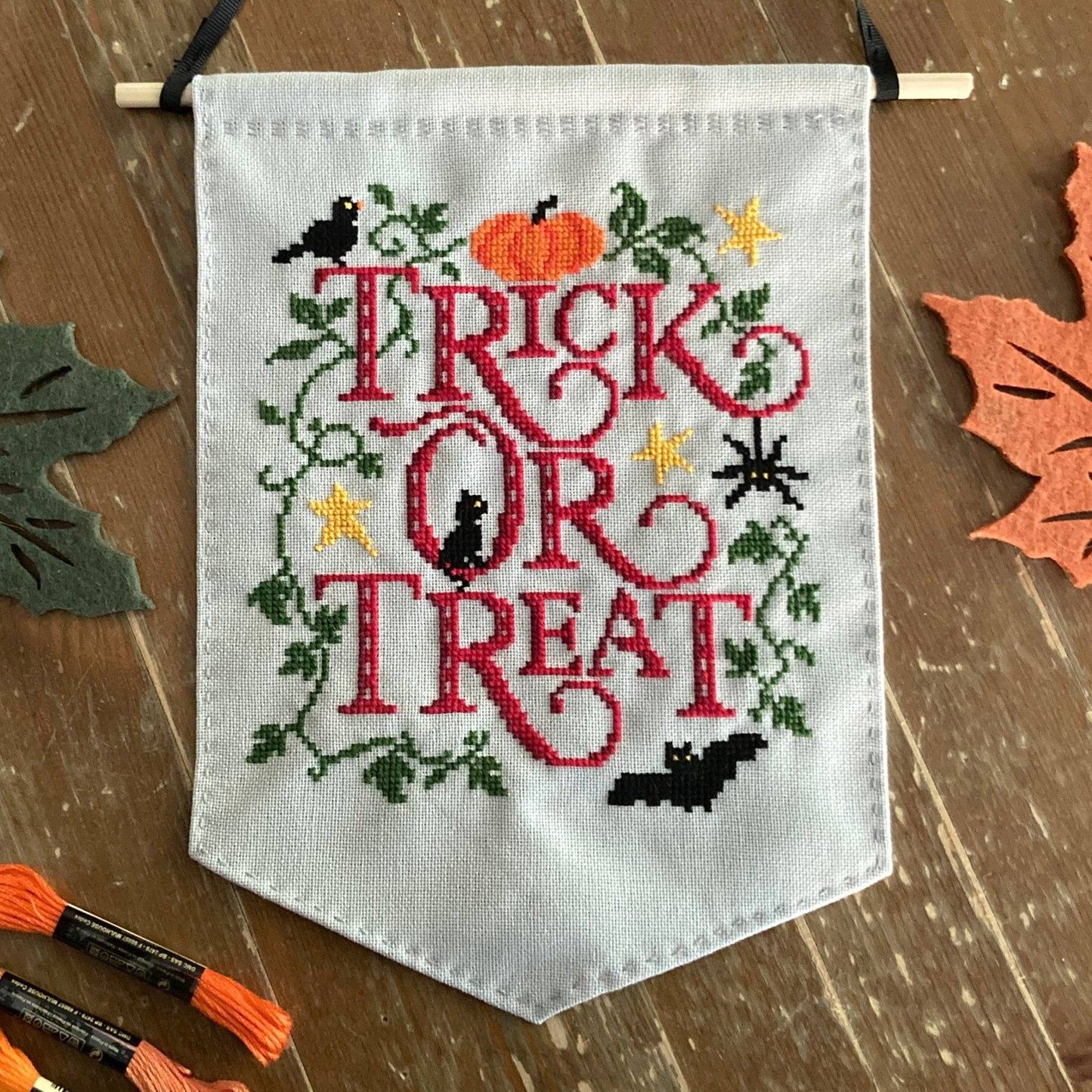 Love Poppet – Trick or Treat Cross Stitch Kit - Cross Stitch Kit from Pisgah Needleworks
