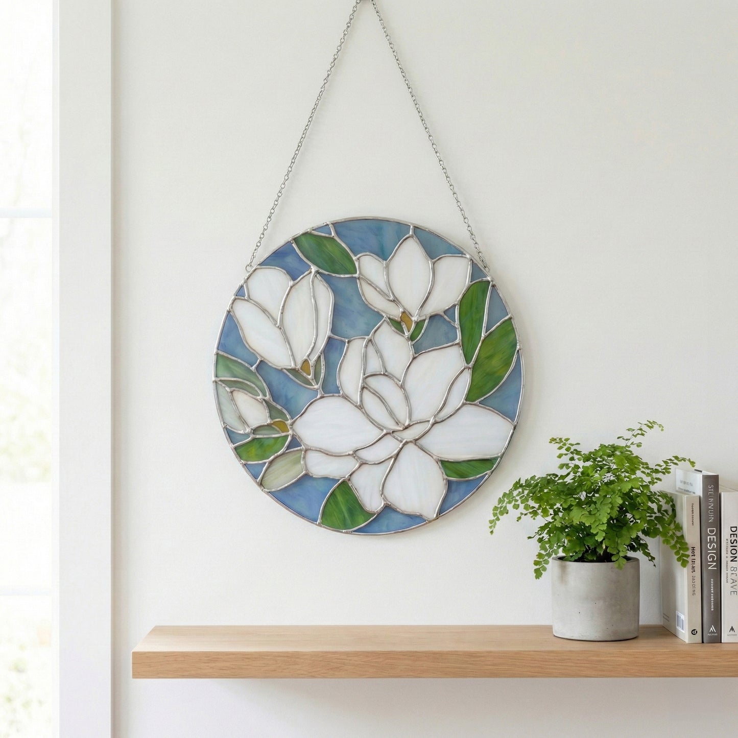 Magnolia Round Stained Glass Pattern