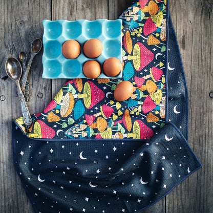 Midnight Mushroom Kitchen & Tea Towel - Kitchen Towels from Trek Light