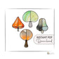 Easy Mid-Century Modern Mushroom Stained Glass Patterns, Pack of 4