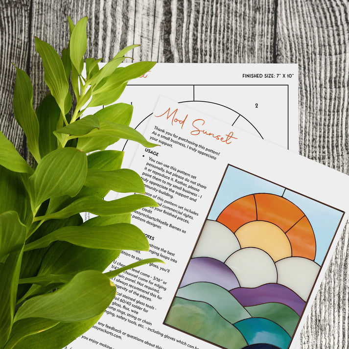 Mod Landscape Stained Glass Pattern - GlassyRock Arts