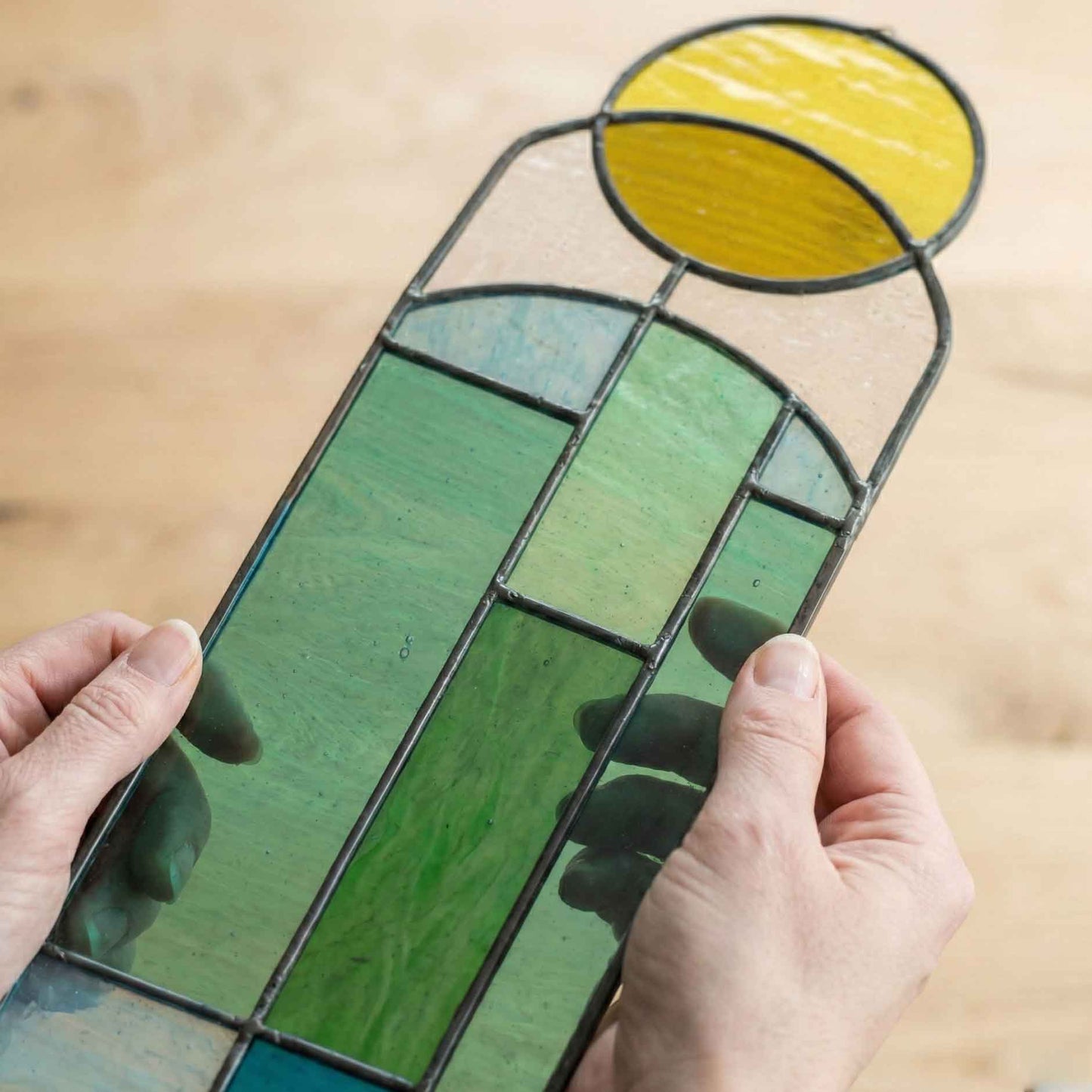 Abstract Sunset Stained Glass Pattern