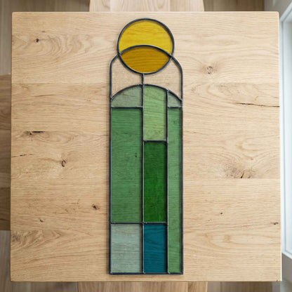 Abstract Sunset Stained Glass Pattern