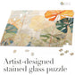 Stained Glass Monstera Leaves Jigsaw Puzzle