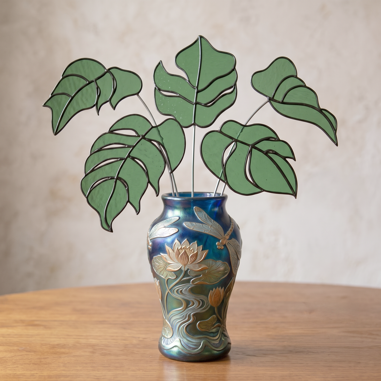 Monstera Leaf Stained Glass Patterns | Plant Stem Suncatchers (PDF, SVG, PNG)