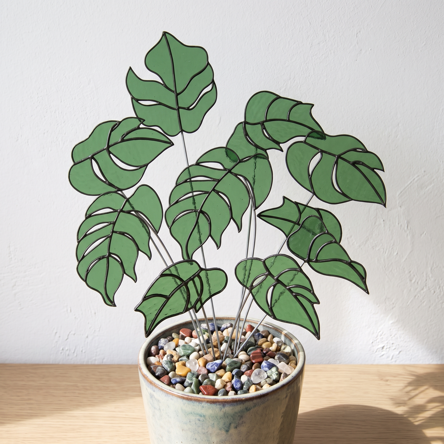 Monstera Leaf Stained Glass Patterns | Plant Stem Suncatchers (PDF, SVG, PNG)