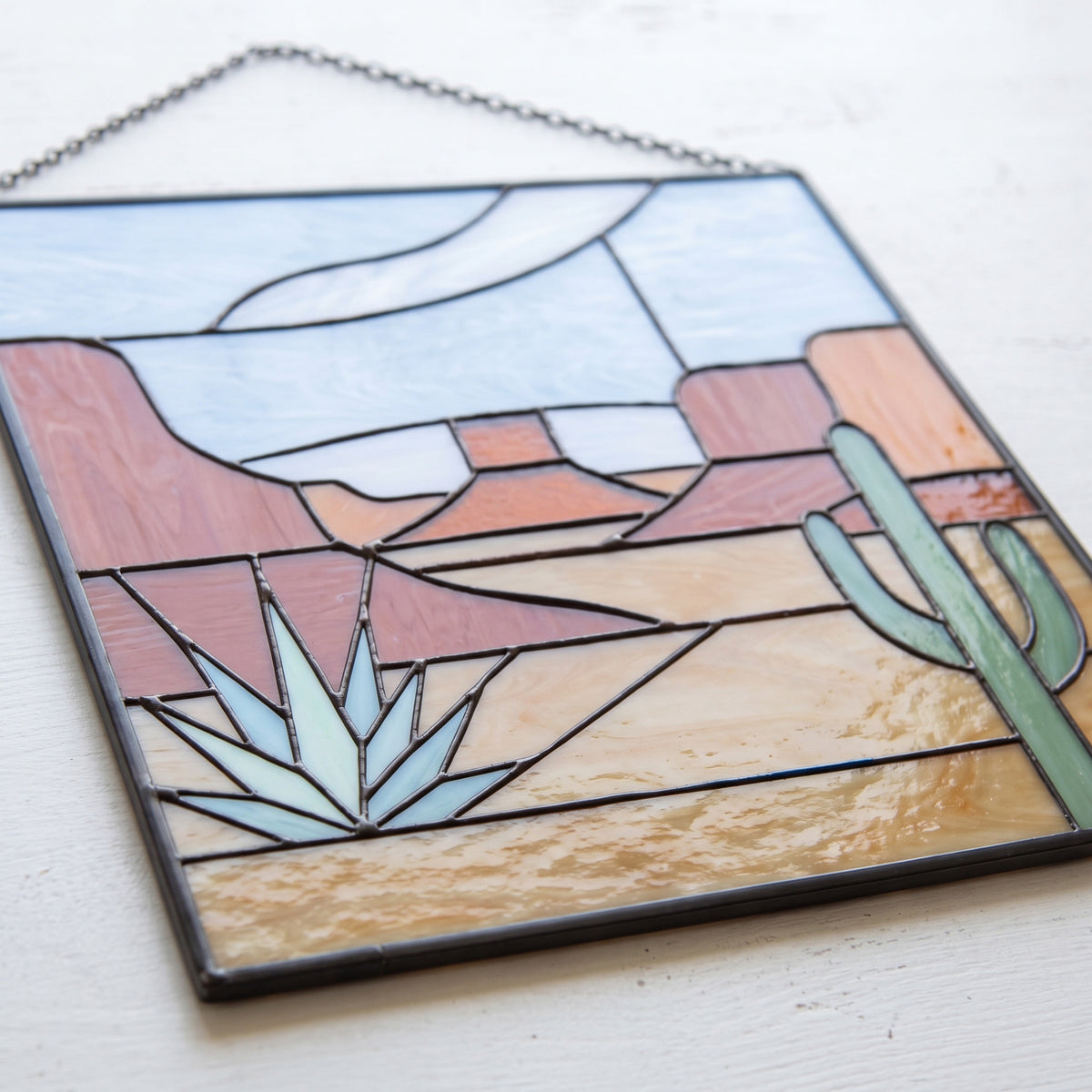 Monument Valley Square Suncatcher Stained Glass Pattern with PNG & SVG
